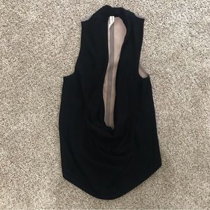 Maggie Ward Plunge Neckline Cashmere Leather Tank Top